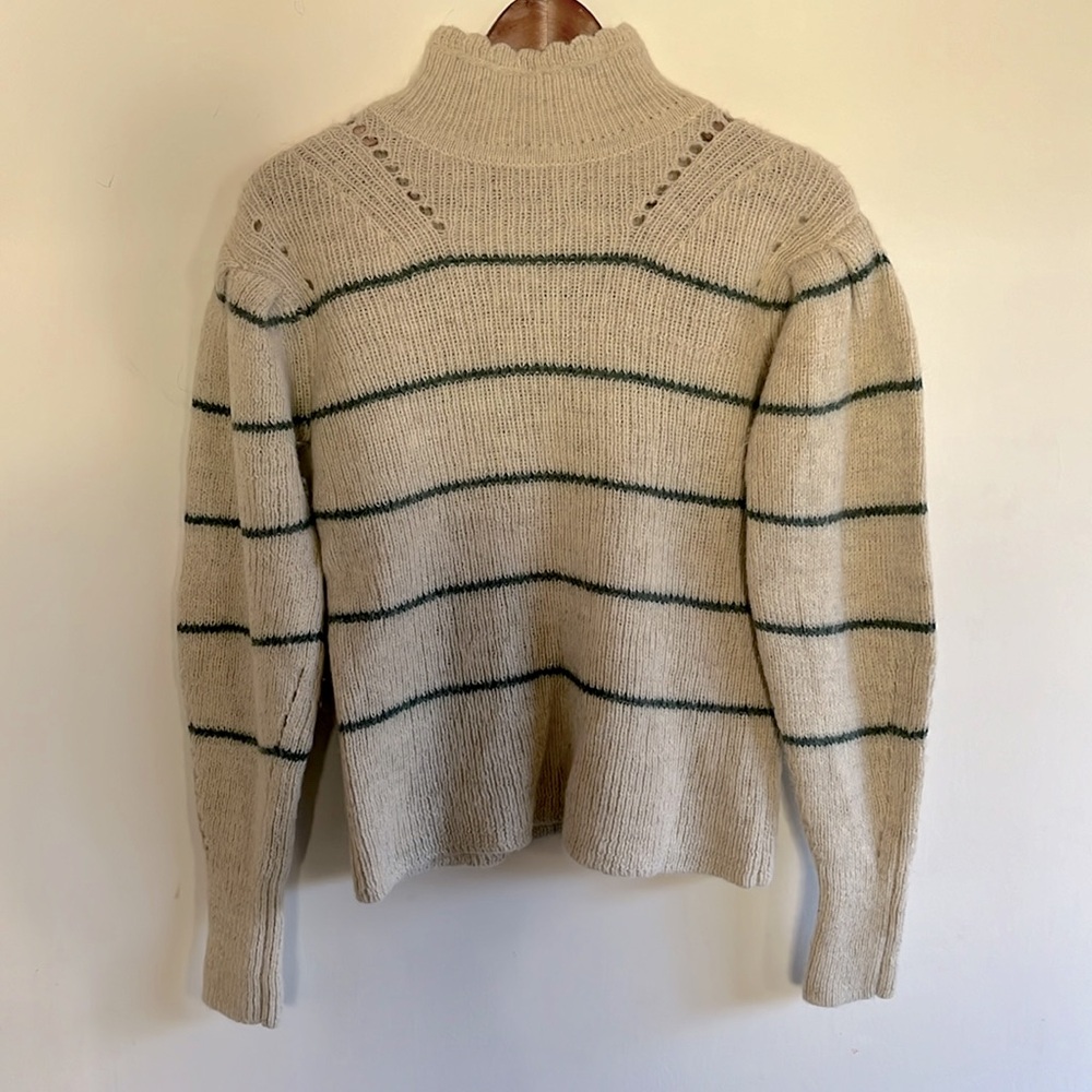 Isabel Marant Etoile Puff Stripe Sleeve Sweater Sz 38